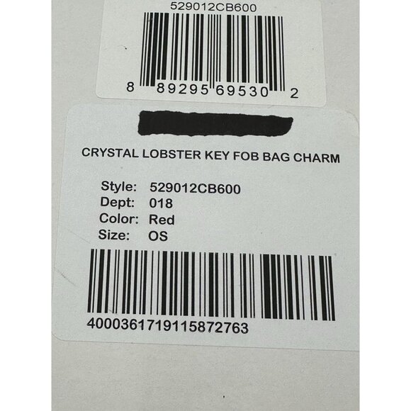 NIB Betsey Johnson Crystal Lobster Key Fob/Bag Charm Gold Tone Red - Picture 4 of 4